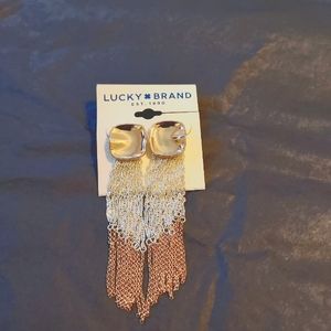 Hammered dangle statement earrings